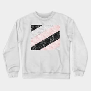 Pink marble allsorts stripes Crewneck Sweatshirt